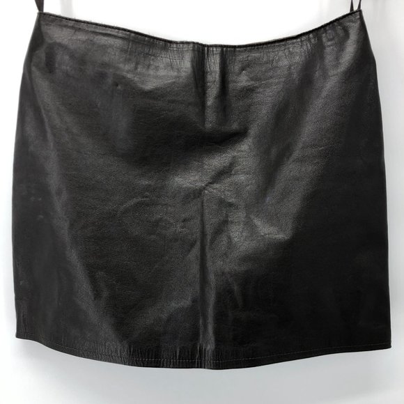 Theory Dresses & Skirts - Theory Size 2 Leather Black Brown Chocolate Dark Brown Mini Skirt